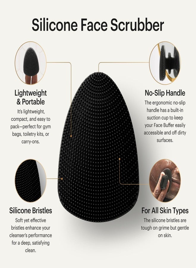 MANSCAPED® The Face Buffer - Men's Silicone Face Scrubber for Nourishing, Deep Cleaning & Exfoliating Your Skin, No-Slip Suction Cup Handle, Gentle Face Massage, 1-Pack - Image 2